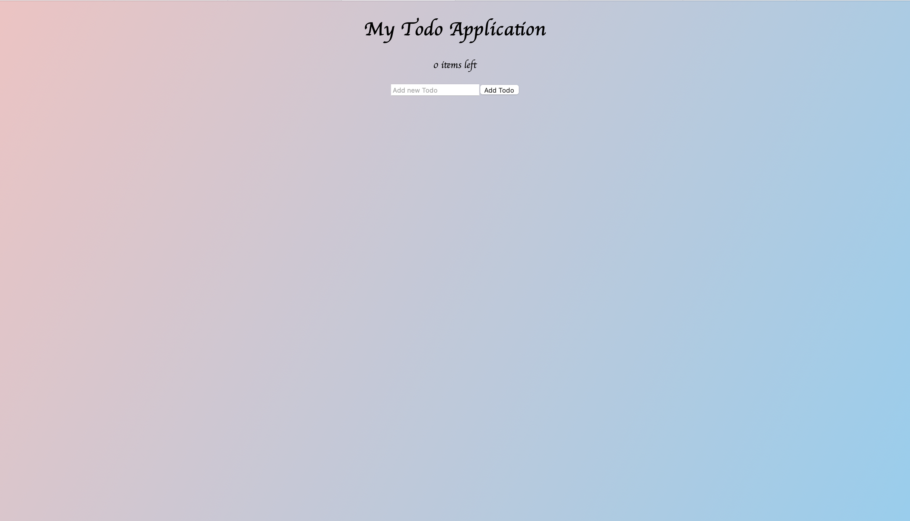 This is the picture link to the Todo application project